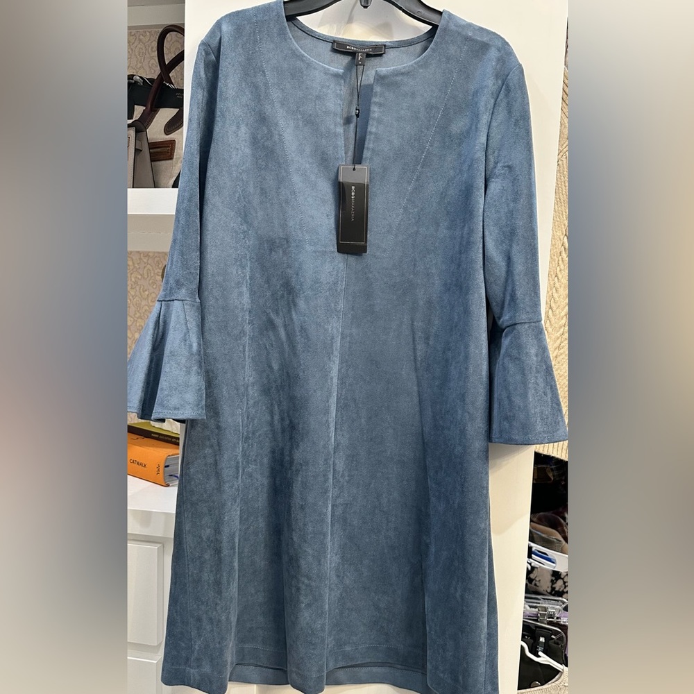 Bcbg faux suede dress sz small nwt